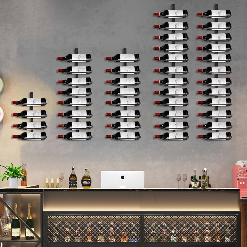 Wine Rack Wall Mounted - 10.2"D x 3.5"W x 16.1"H