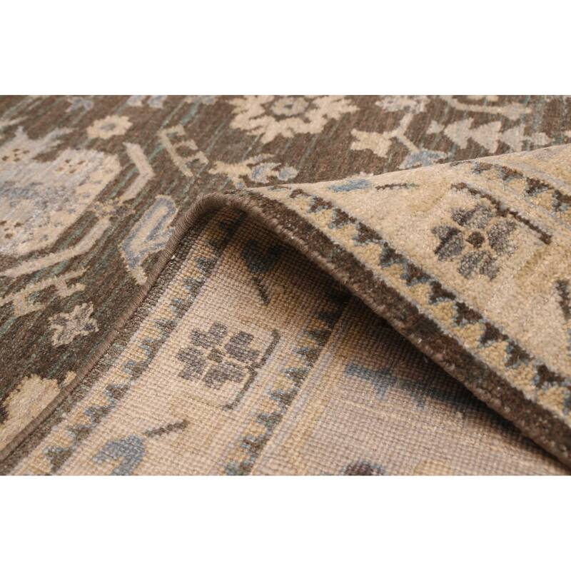 ECARPETGALLERY Hand-knotted Jamshidpour Dark Brown Wool Rug - 8'1 x 10'3