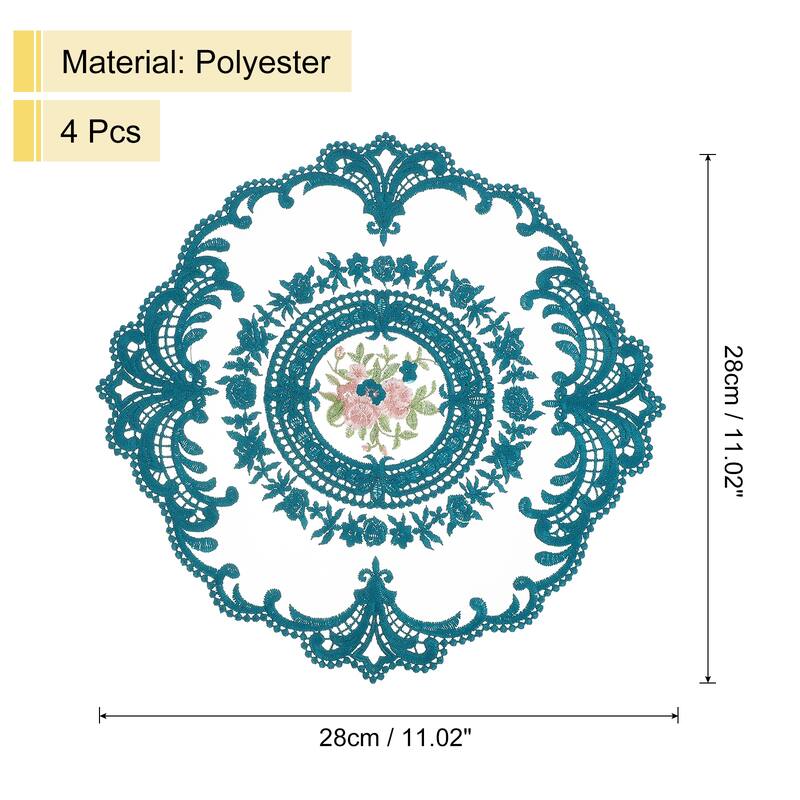 6 Pcs Retro Lace Placemats Crochet Cup Vase Table Mat