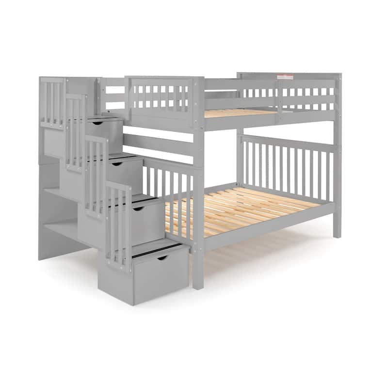 Taylor & Olive Trillium Full over Full Stairway Bunk Bed