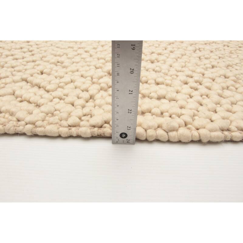 ECARPETGALLERY Braid weave Sienna Cream Wool Rug - 5'3 x 7'7