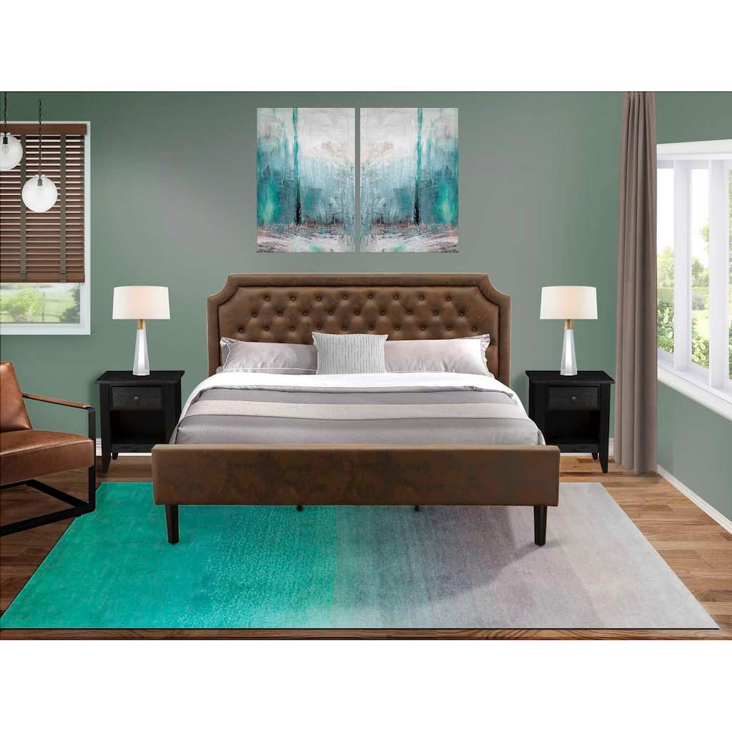 Beige Linen-Look Upholstered Queen Bed Frame with Black Wood Legs and Padded Side Rails for Cozy Comfort