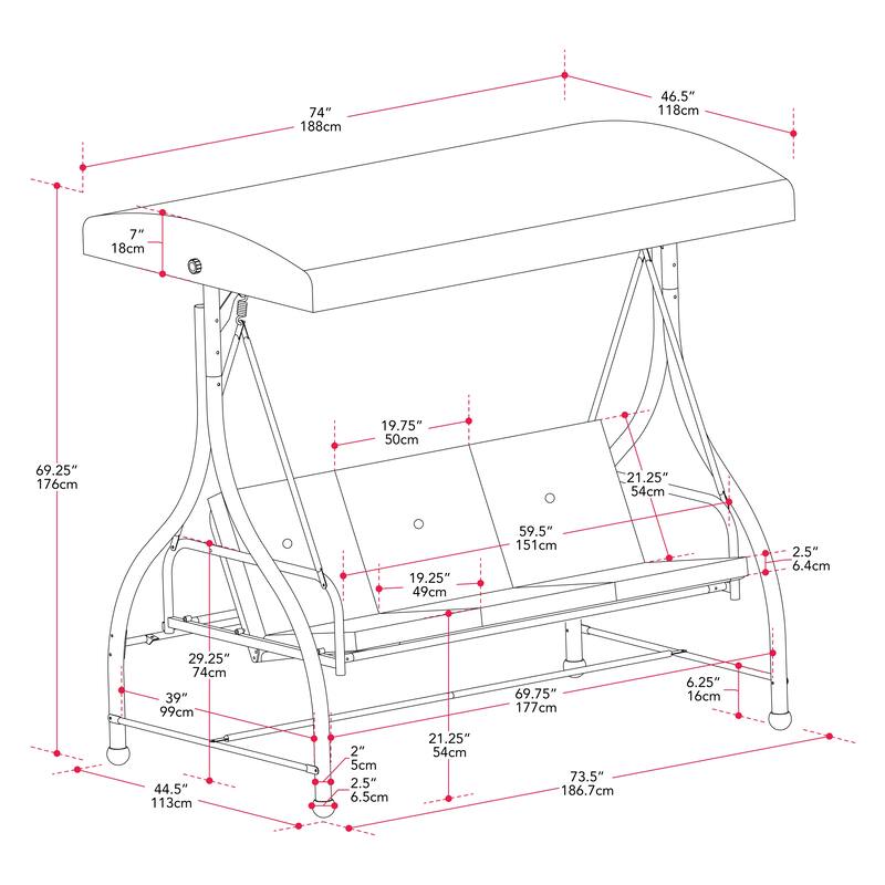 Mistral 2-1 Patio Swing with Canopy