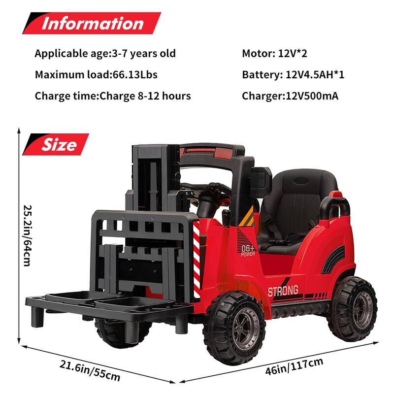 12V Kids Ride-On Forklift Truck with Remote Control,