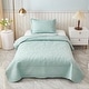 preview thumbnail 88 of 106, MarCielo 3 Piece Cotton Oversized Bedspread Quilt Set Tmonica Aruba Blue - Twin