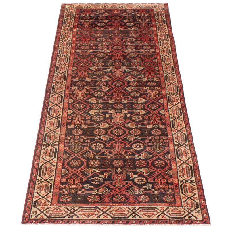 ECARPETGALLERY Hand-knotted Andelz Navy Wool Rug - 3'8 x 11'2