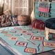 preview thumbnail 22 of 40, Brooklyn Rug Co Hand Tufted Wool Moroccan Triangle Rug 3' x 5' - Turquoise
