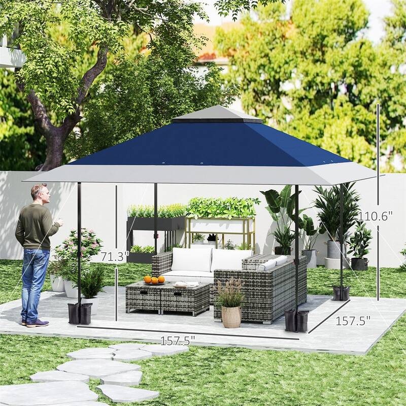 Large UV Protection Outdoor Canopy Tent with Adjustable Height and Metal Frame Included Wheeled Bag