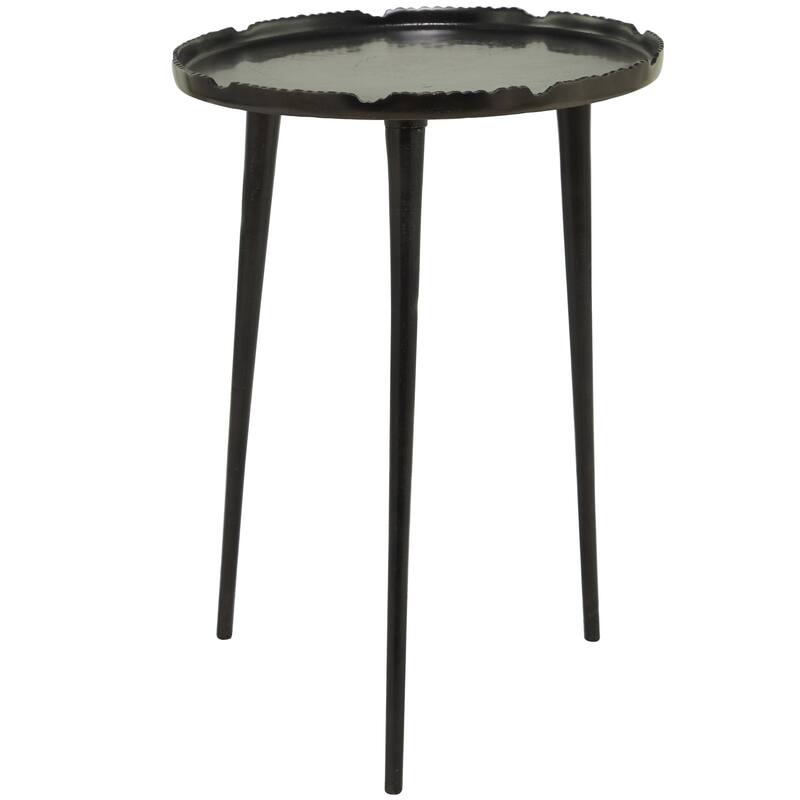 Aluminum Metal Side End Accent Table with Tray Top - Silver, Gold, Black - Roche River Decor