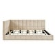 preview thumbnail 4 of 16, Modern Full Size Daybed Velvet Upholstered Sofa Bed Frame for Bedroom Living Room, Wood Slat Support
