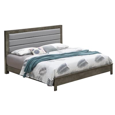 Gray Queen Bed with Chic Finish, Transitional Style and Durable Frame for Master Bedrooms, Guest Rooms or Modern Homes