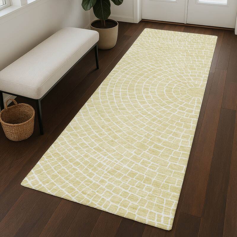 Machine Washable Indoor/ Outdoor Modern Gravity Chantille Rug