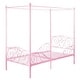 preview thumbnail 1 of 4, Twin size Sturdy Metal Canopy Bed in Pink