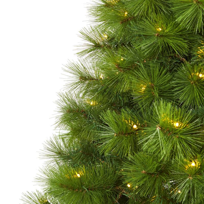6.5ft. Green Pine Artificial Christmas Tree with 350 Clear LED Lights - Timeless Holiday X-Mas Glow