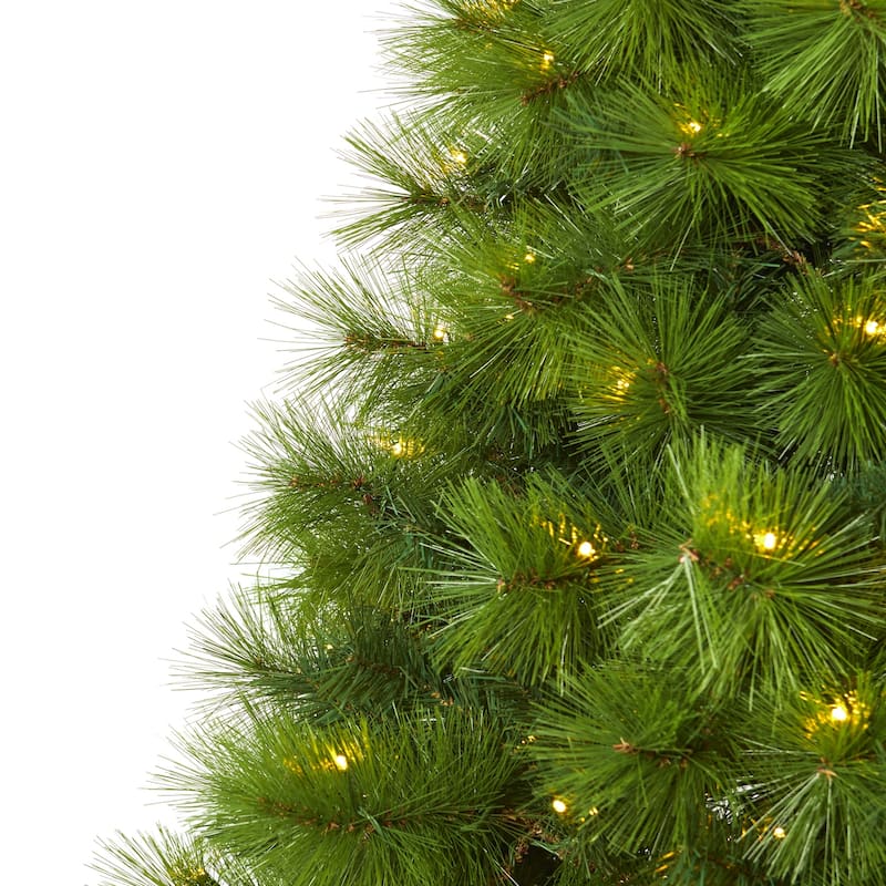 6Ft Artificial Christmas Tree with Lights - Holiday Decor Pine Tree for Home Office - Green Festive Tree - 72