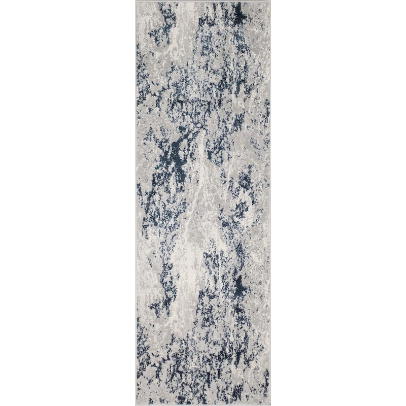Noori Rug Louis High-Low Barron Rug - 2'1" x 6'3" - Grey/Blue