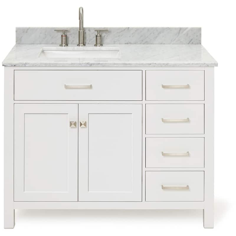 Ariel H043SLCW2RVO Bristol 43" Free Standing Single Rectangular Basin - White - Colored