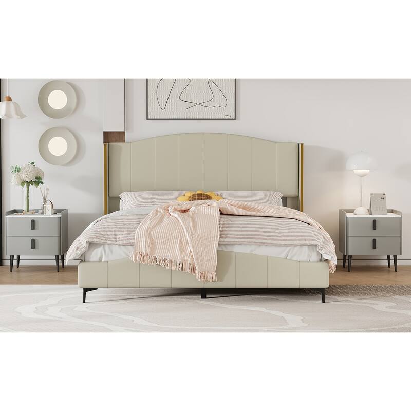 Modern 2-Drawer Nightstand with Marble-Pattern Top - Bedside/End Table for Bedroom/Living Room (Gray)