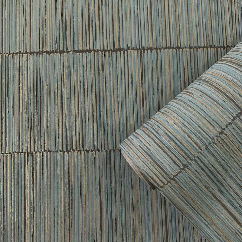 Galerie Wallcoverings Boutique Bamboo Stripe Non-woven Shimmery Wallpaper Roll