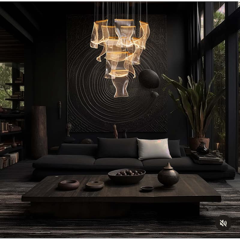 Luxury Acrylic Chandelier 31.5" Wide 16 lights LED Multi Light