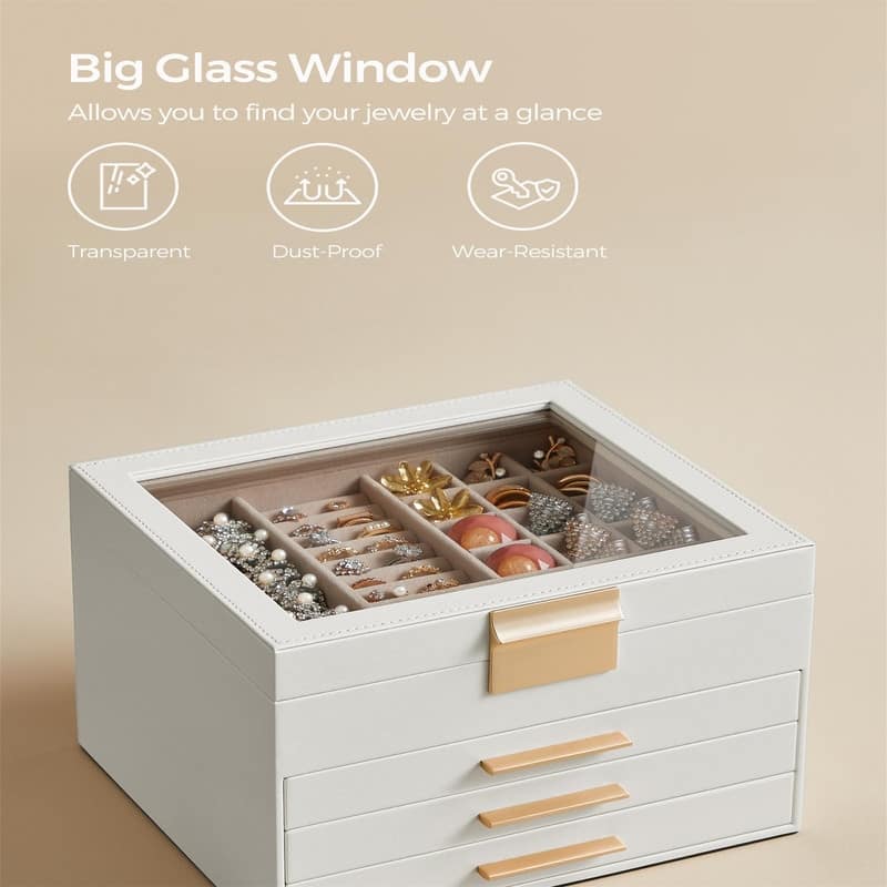 Jewelry Box with Glass Lid