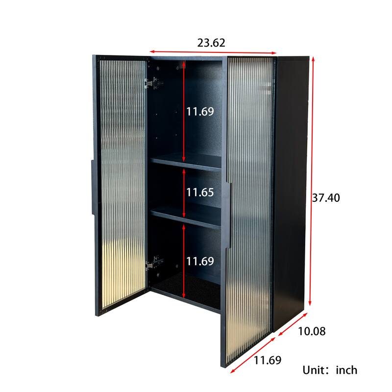Wall Mounted Kitchen Storage Cabinet With Glass Door, Glass Kitchen Wall Storage Cabinet