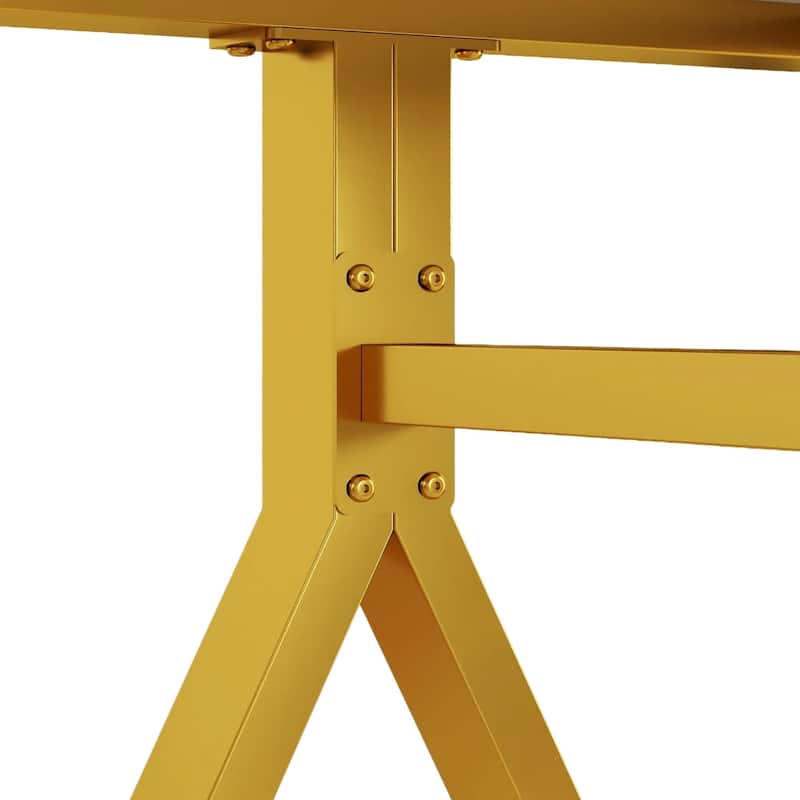 Rectangular dining table featuring a tempered glass tabletop with a marble-patterned design for restaurant dining settings