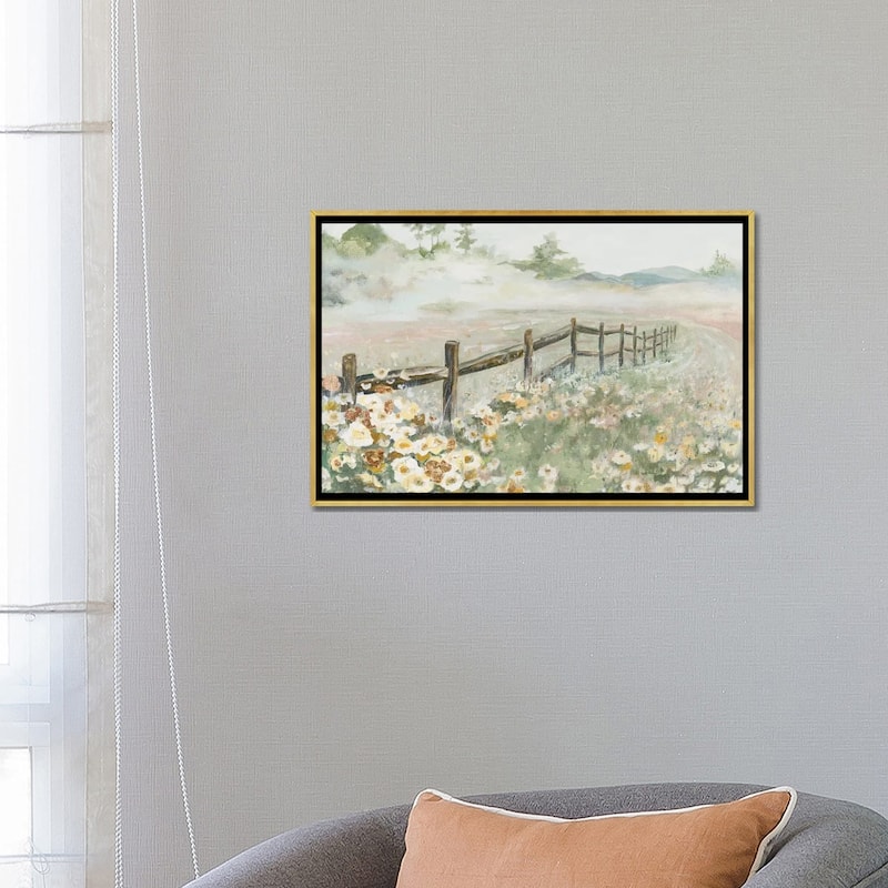 iCanvas "Fence with Flowers" by Patricia Pinto Framed Canvas Print