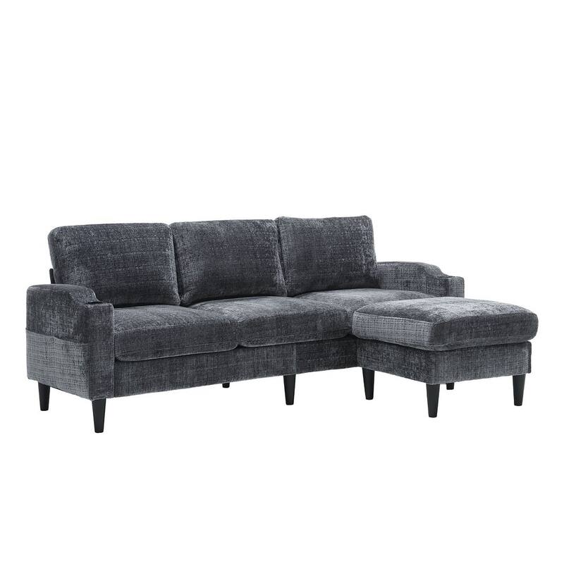 Modular Sleeper Sectional Sofa with Storage Ottoman