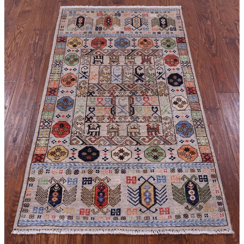 Golden Nile Turkmen Ersari Hand Knotted Wool Rug - 2' 11" X 5' 3"