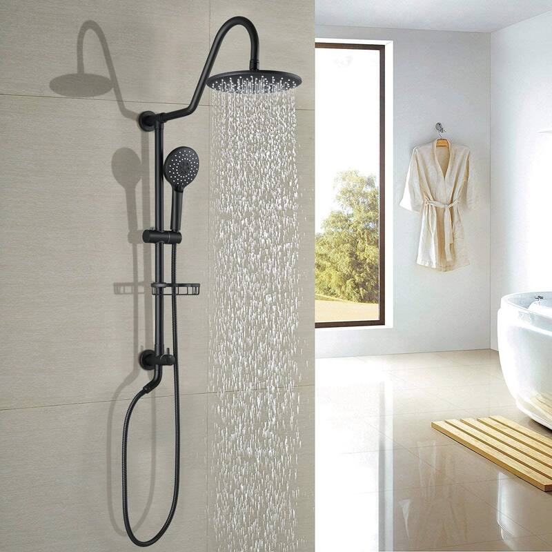 Proox 10" ABS Rain Showerhead System with Shower Hand Sprayer w/ Soap Dish
