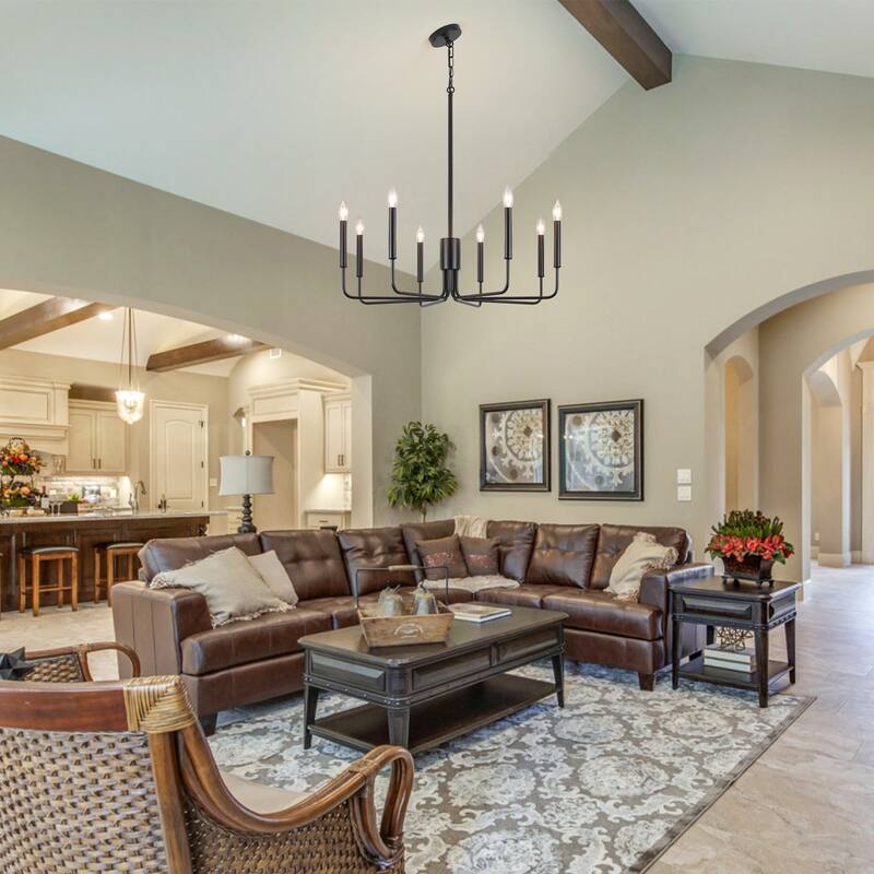 8-Light 29.52-inch Farmhouse Candle Chandelier for Foyer Kitchen Bedroom