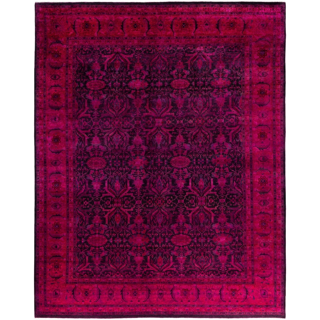 Overdyed One-of-a-Kind Hand-Knotted Area Rug - Pink - 9' 2" x 11' 10"