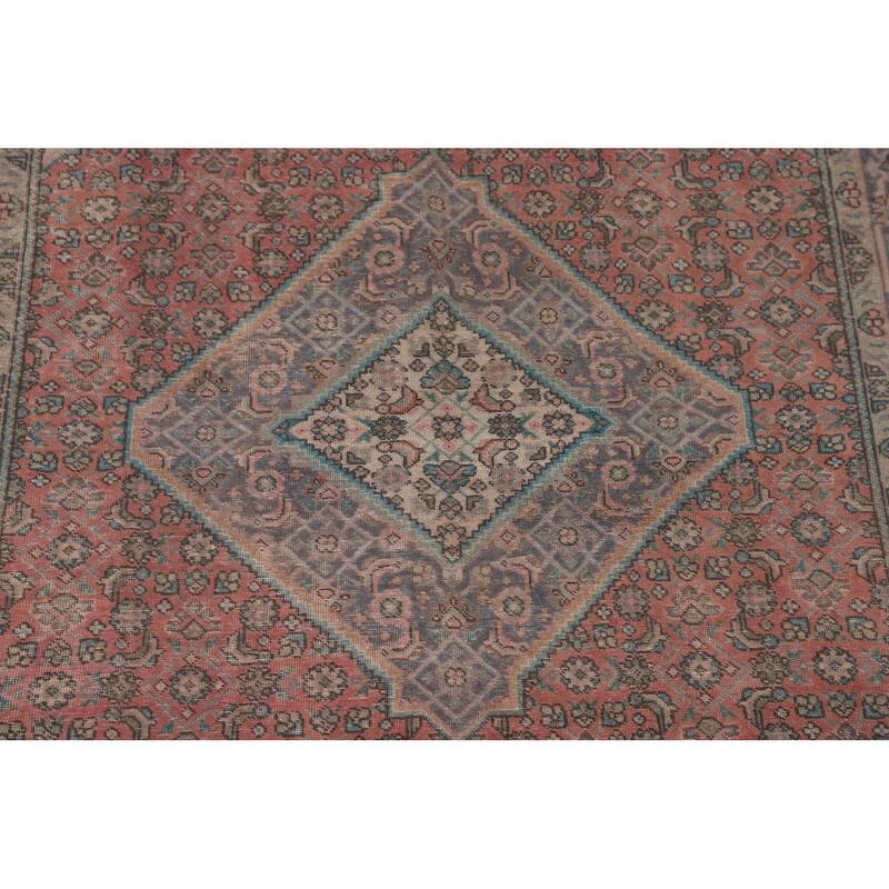Distressed Tabriz Persian Antique Area Rug Handmade Wool Carpet - 6'9"x 9'7"