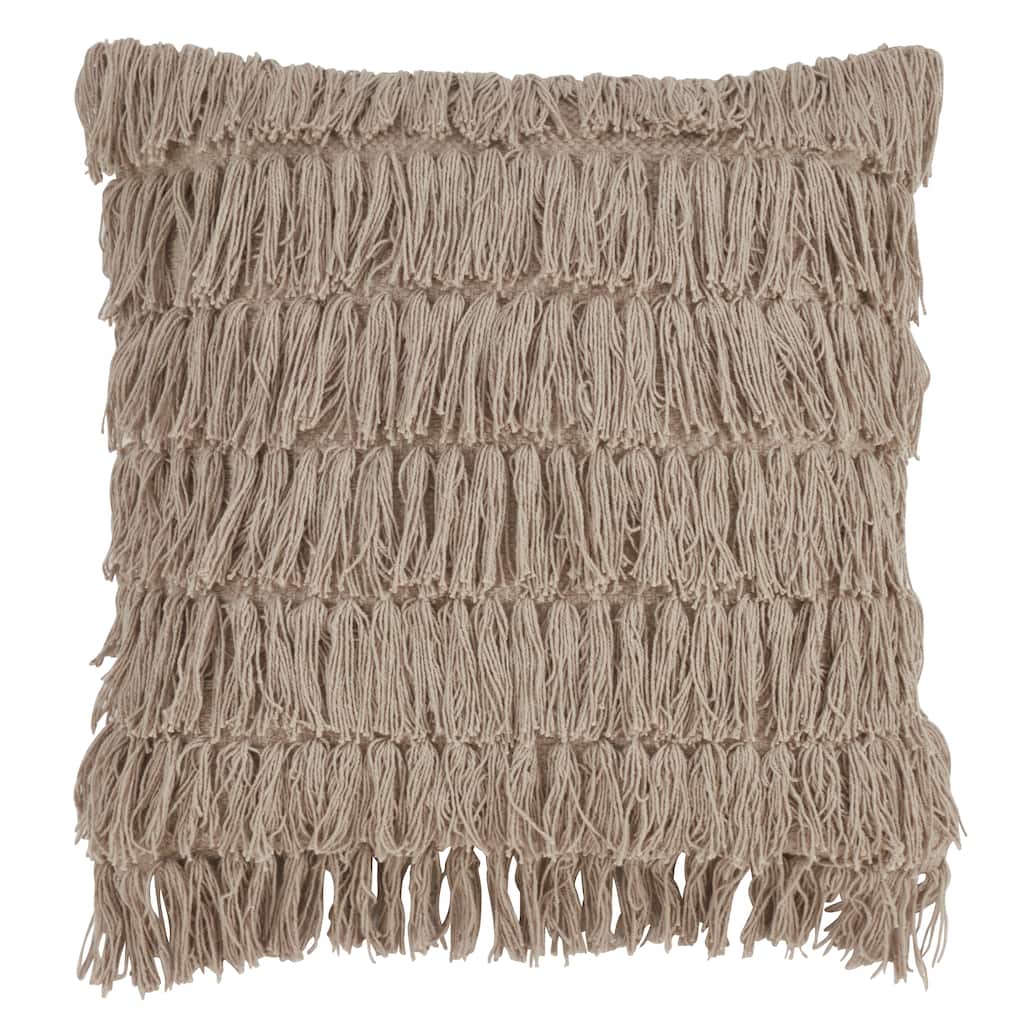 Woven Fringes Throw Pillow