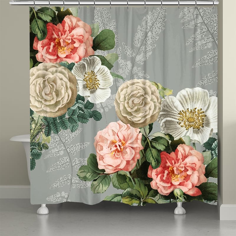 Laural Home Ava Floral 71" x 72" Shower Curtain - 71" x 72"