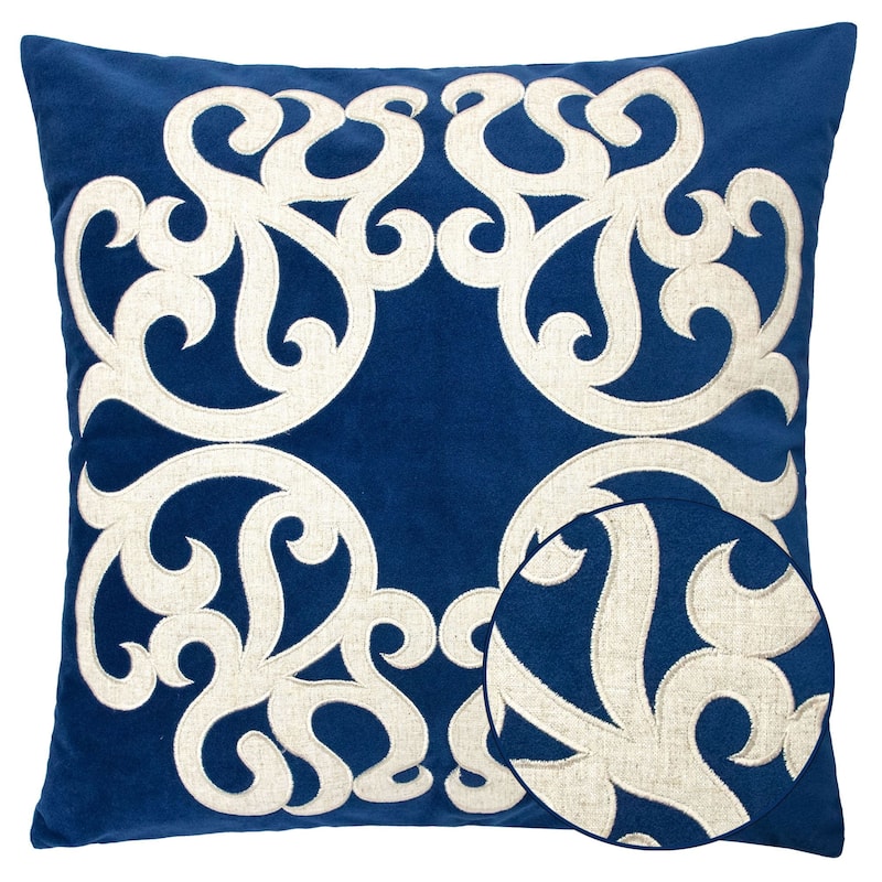 Vintage Vine Throw Pillow Set of 2, 20"x20" Polyester Velvet Cushion Covers with Hidden Zipper