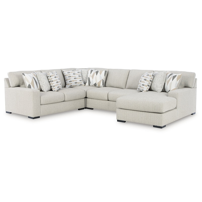 Signature Design by Ashley Laurelgrove White 4-Piece Sectional with Chaise
