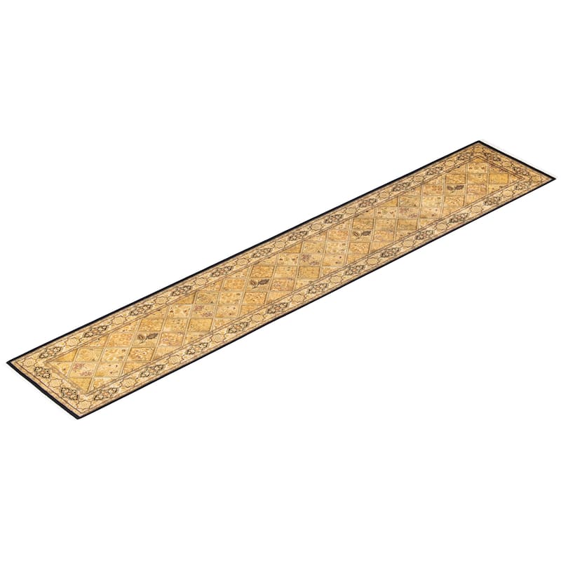 Overton Handknotted Wool Traditional Oriental Brown Runner