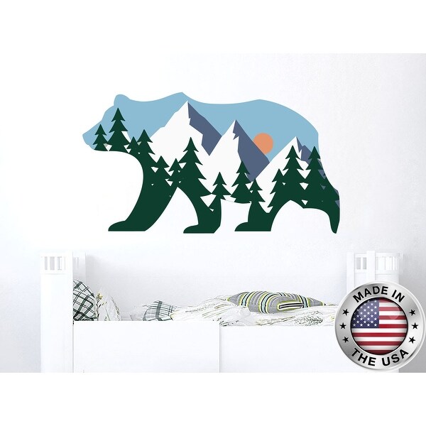 Shop Bear  Wall Sticker  Pine Tree and Mountains Vinyl 