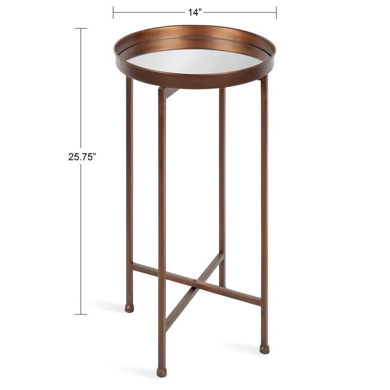 Kate and Laurel Celia Round Foldable Metal Accent Table
