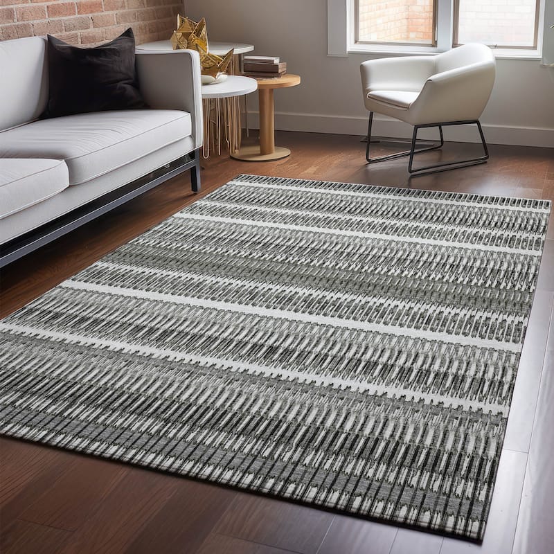 Premium Washable Super Soft Modern Stripe Mayfield Rug - Gray - 10' x 14' - Rectangle