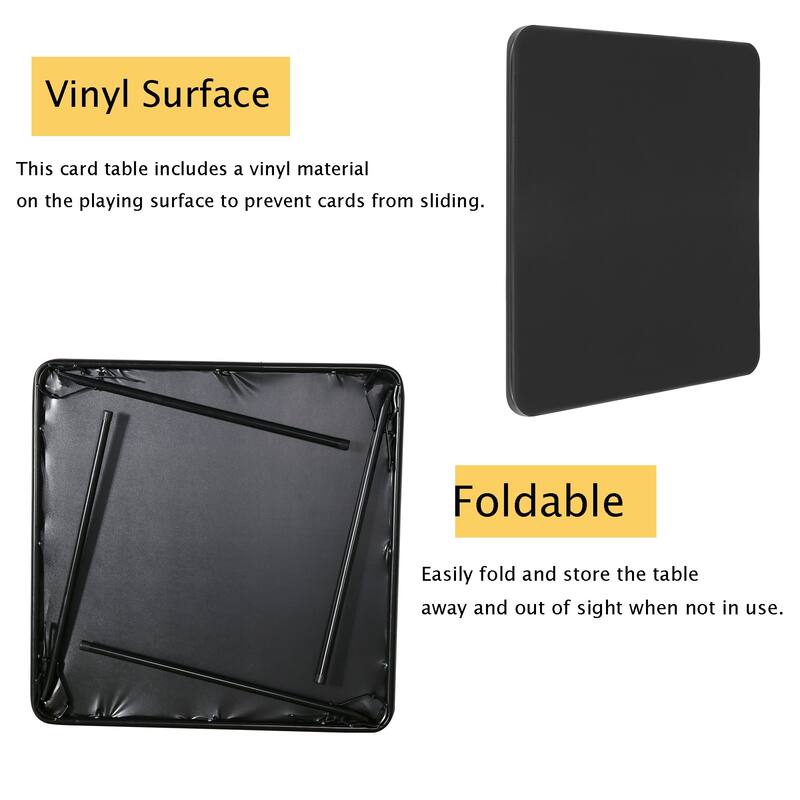 Javlergo 34" Folding Card Table, Portable Square Game Activity Table with Collapsible Legs