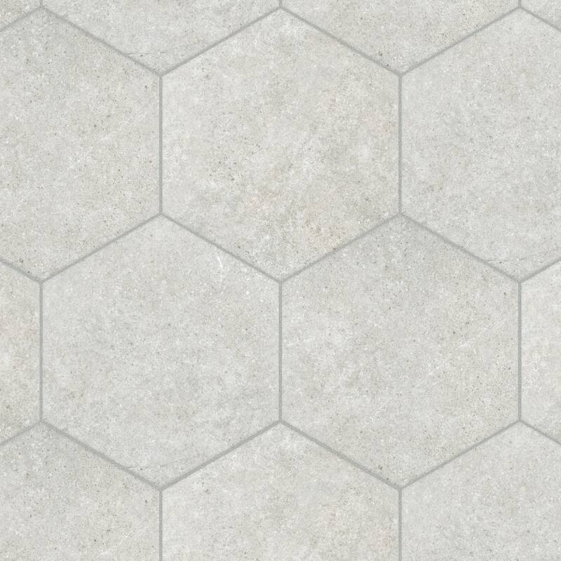Merola Tile Traffic Hex Silver 8-5/8" x 9-7/8" Porcelain Floor and Wall Tile
