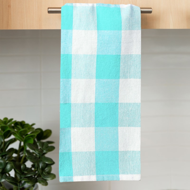 Fabstyles Country Check Cotton Kitchen Towel Set of 4 - 18x28