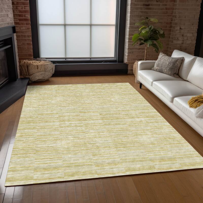 Machine Washable Indoor/ Outdoor Chantille Contemporary Blocks Rug