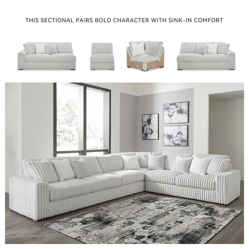 Signature Design by Ashley Stupendous Gray 4-Piece Sectional - 172"W x 133"D x 41"H