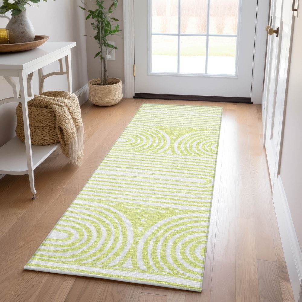 Machine Washable Indoor/ Outdoor Modern Vibes Chantille Rug