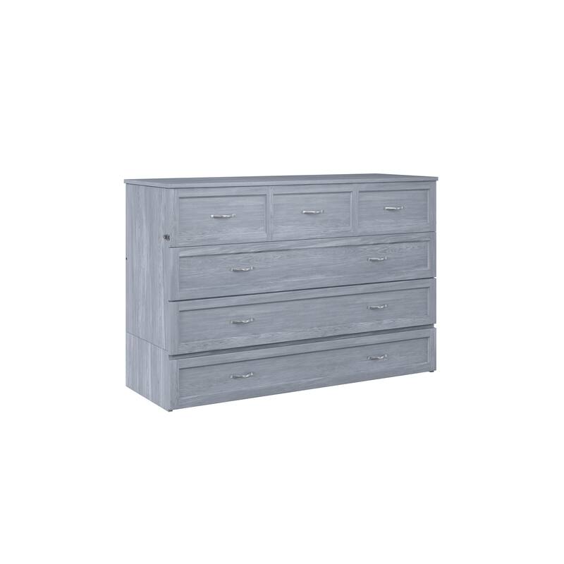Queen Murphy Bed Chest - Space Saving Furniture with Charging Station & Mattress - City Sleek Design