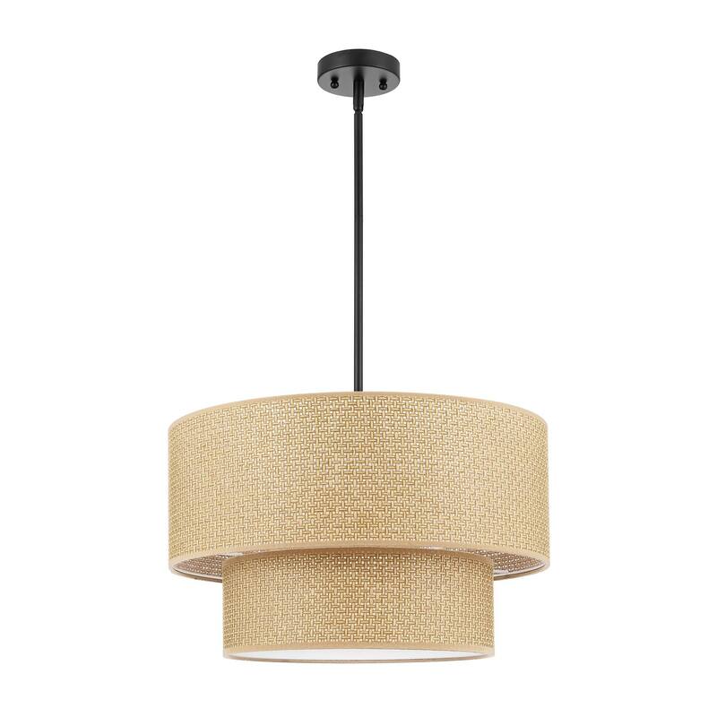 GetLedel 4-Light Bohemian Handwoven Drum Chandelier